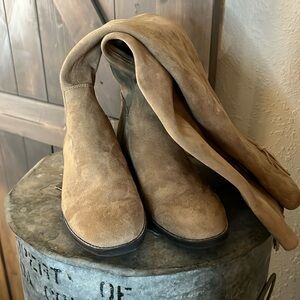 Suede knee high boots